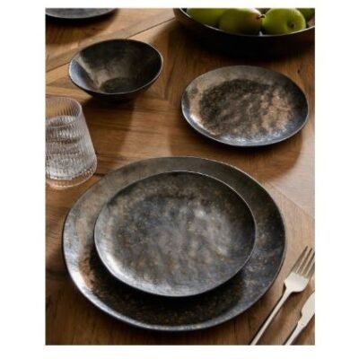 3b Black Harrogate Reactive Glaze Dinner set