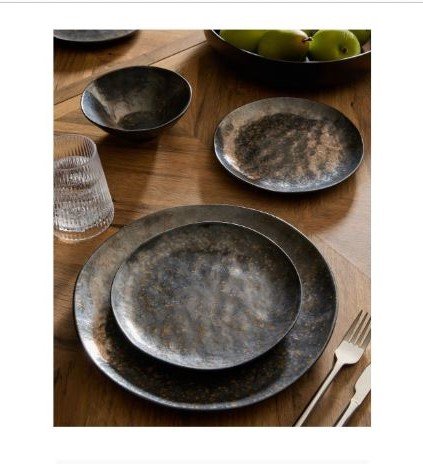 Black Harrogate Reactive Glaze Dinner set