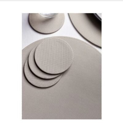 Set of 4 Natural Reversible  Faux Leather Placemats and Coasters.