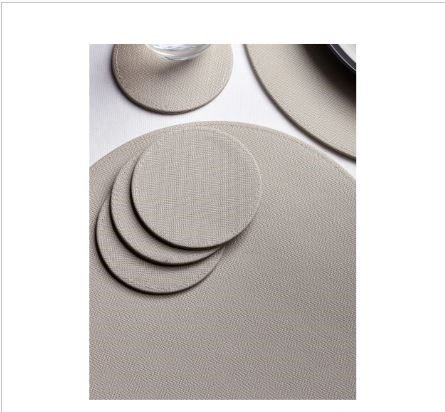 Set of 4 Natural Reversible  Faux Leather Placemats and Coasters.