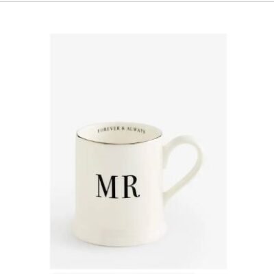 Monochrome Forever & Always MR Wedding Mug