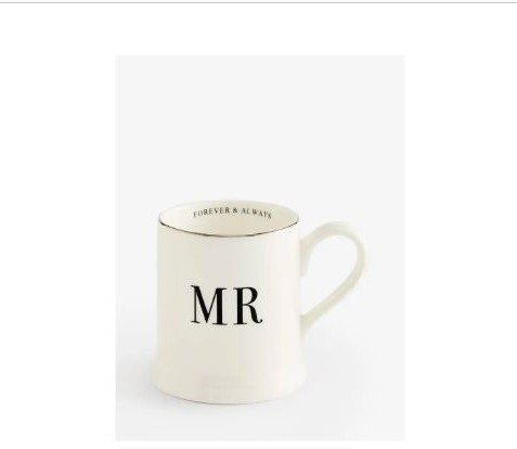 Monochrome Forever & Always MR Wedding Mug