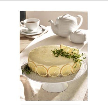 White Malvern Embossed  Cake Stand