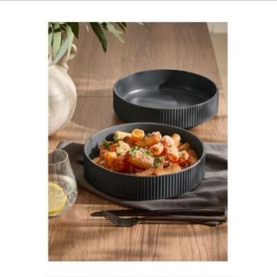 Charcoal Grey Stamford Set of 4 Pasta Bowls