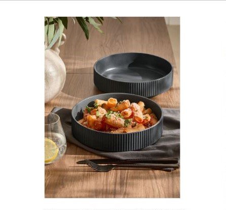 Charcoal Grey Stamford Set of 4 Pasta Bowls